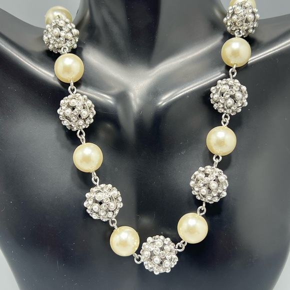 CHARTER CLUB Pavé & Imitation Pearl Necklace - Picture 2 of 7